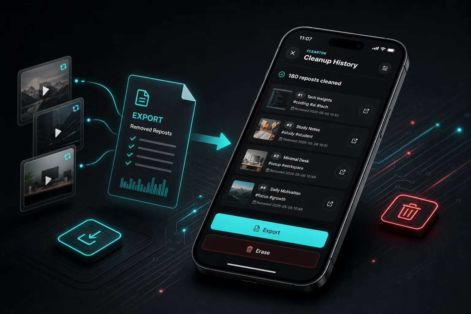 How to Export TikTok Reposts and Find Removed Videos in ClearTok