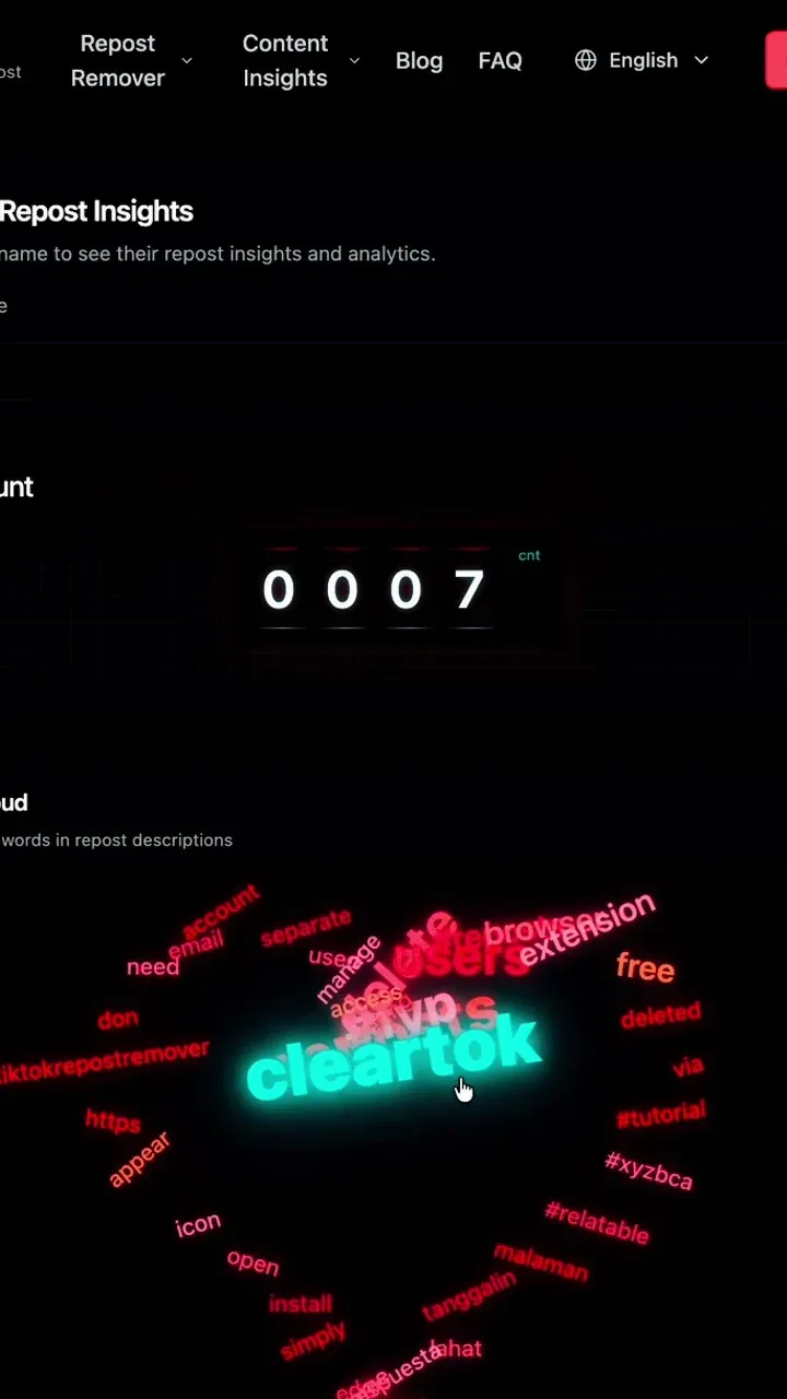 TikTok creator example cover for ClearTok repost insights content.